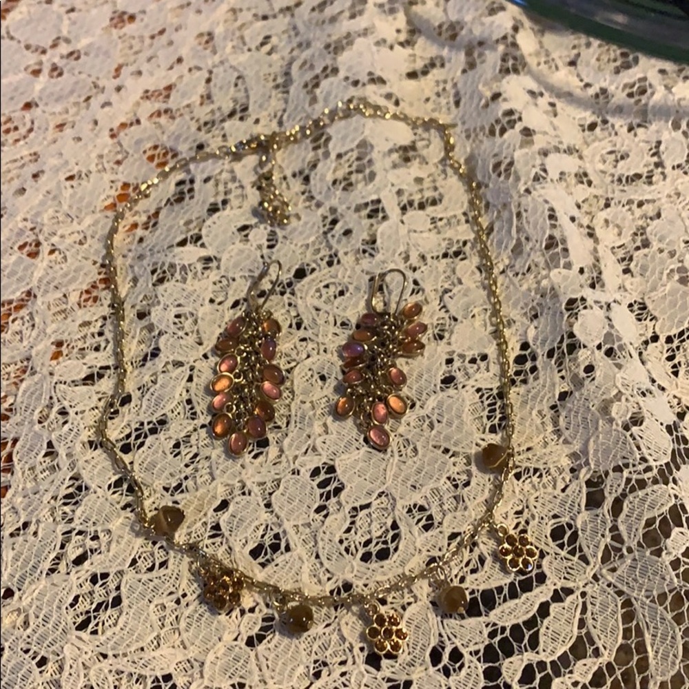 Earrings and a Necklace Gold Plated Pre Ow… - Picture 1 of 4